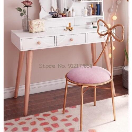 Bowknot makeup chair modern minimalist dressing table stool net red girl princess bedroom lazy back dressing chair