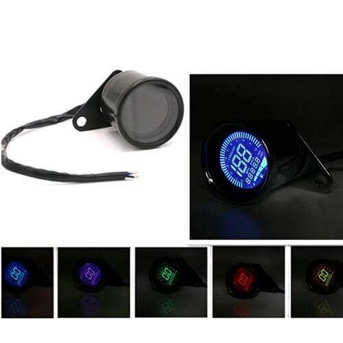 Motorcycle Black Metal Digital LED LCD Tachometer Speedometer Oil Fuel Gauge Universal For Honda Yamaha Kawasaki Suzuki Offroad