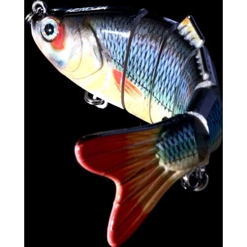 HENGJIA 1PCS 10cm 19g Fishing Wobblers 6 Segments Swimbait Crankbait Fishing Lure Bait with Artificial Hooks