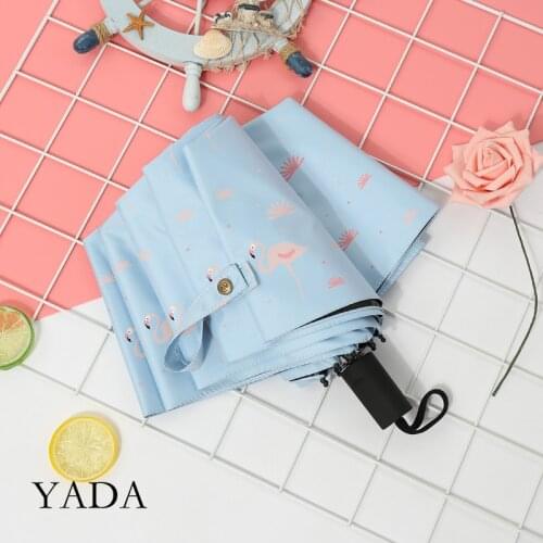 YADA Ins New Fashion Bird Pattern 3 Folding Manual Umbrella Rain UV Umbrella For Women Man Windproof Fold Umbrellas YS200148