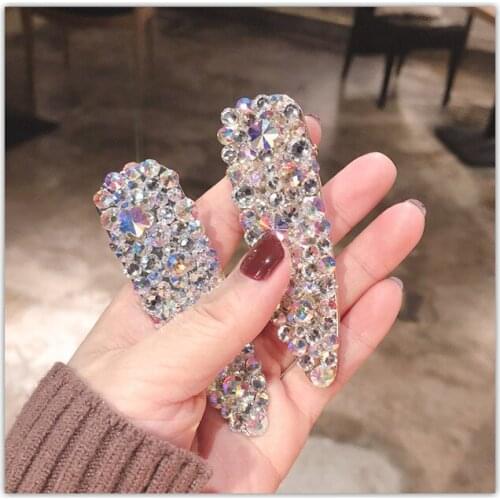 Super flas Fashion Metal rhinestone duckbill clip full drill Accessories For Women Girls Hairgrip Hair Clamp Hairclip Headwear