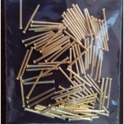 28pcs D0.7mm*11mm*1.2mm module power pin flat head cap straight needle gold-plating