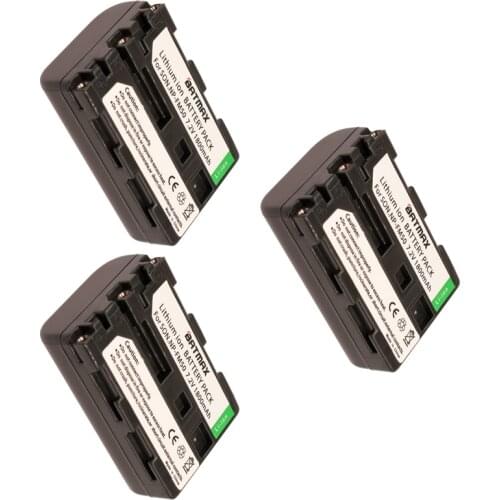 3Pack NP-FM50 NP FM50 NPFM50 Rechargeable Camera Battery for Sony Alpha A100 DSLR-A100 A100K CCD-TRV408 DCR-PC105 Camera Battery