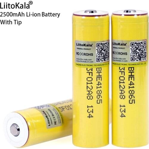 4PCS Liitokala Original HE4 2500mAh Li-ion Battery 18650 3.7V Power Rechargeable batteries Max Discharge current 20A with Tip