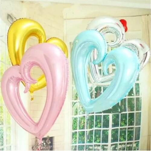 50Pcs 40inch Giant Hollow Heart Shape Foil Balloons For Valentines Day Wedding Party Decorations Big Red Heart Helium Globos