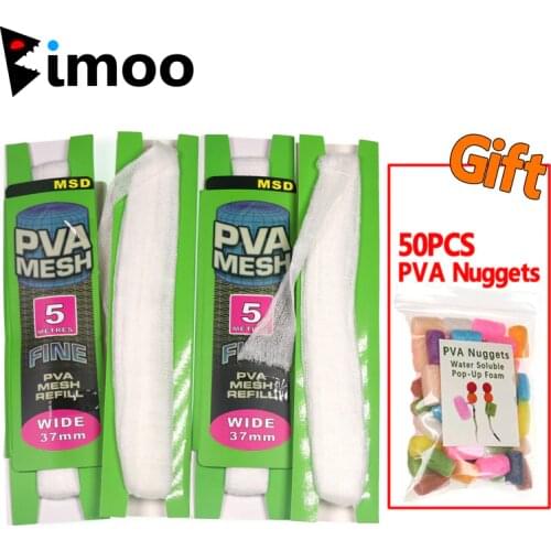 Bimoo 4 packs 37mm*5m 25mm*5m PVA Refill Mesh Carp Fishing Mesh Bait Hold Bag Wholesale Dropshipping Fishing Tackle Accessories