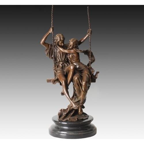 Bronze Swing Couple Statue Modern Deep Love Sculpture Art Anniversary Gifts Hot Casting Brass Home Decor