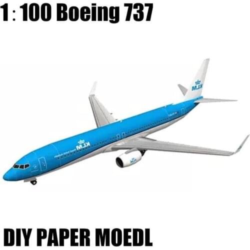 3D Paper Model Handmade Toy 1:100 Boeing 737 Aircraft Paper Model DIY Origami Toy DIY Airplane Paper Model Papercraft Decoration