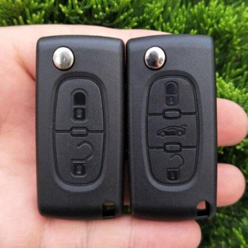 Original Size Car Key Shell Replacement 2/3 Buttons Flip Remote Key Case For Peugeot 307 207 308 Remote Shell HU83/VA2 Blade