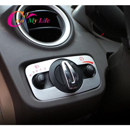 Color My Life Aluminum Car Headlight Switch Decoration Trim Headlights Switch Stickers for Ford C-Max Cmax 2011-2014 Accessories