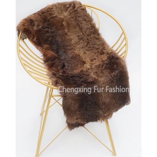 CX-D-154 Soft And Warm Natural Color Sheep Goat Fur Wool Blanket