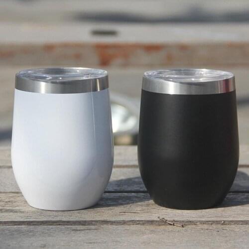 Stainless Steel Double-layer U-shaped Eggshell Thermos Cup Insulated Wine Glass With Lid Champagne Glass Cocktail Cup