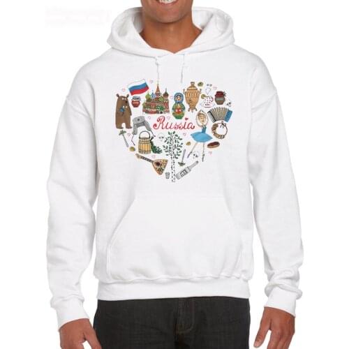 Sleeve Printed Russia New Symbols Moscow Kremlin Siberia Vodka Cool Design tees Marley Hoodies Sweatshirt