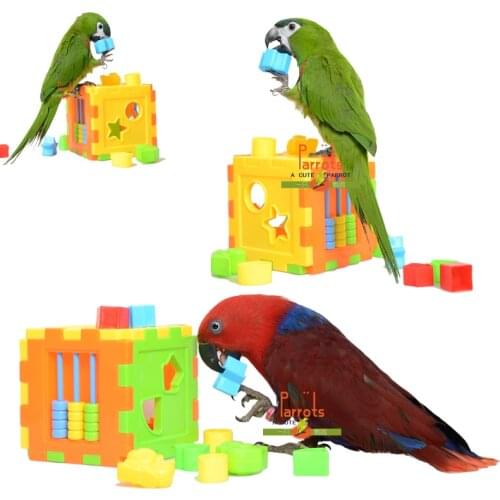 Parrot Puzzle Building Block Bird Intelligence Training Development Toys for Cockatiel Macaw Budgie DIY Part Accessories Toy