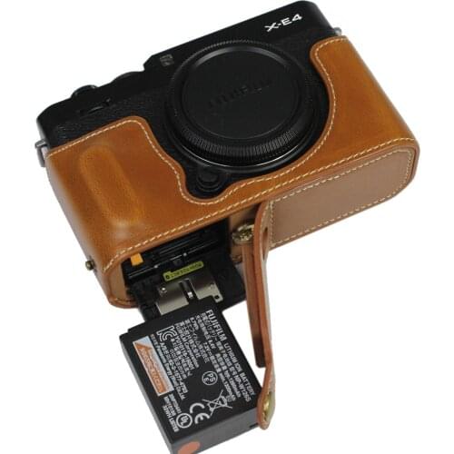 PU Leather Camera bag Half case Cover For Fujifilm Fuji XE4 X-E4 protective shell With Battery Opening