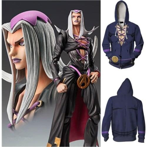 JOJOS BIZARRE ADVENTURE Trish Una Hoodies Sweatshirts Cosplay 3D printed cardigan hooded sports sweater jacket Cosplay Costumes