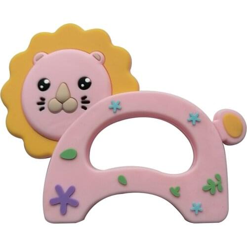 Hand Held Teether Ring Food Grade Silicone Teething Toys Chewing Rodent Infant Teether Molar Tool Oral Care Teething Aceessories