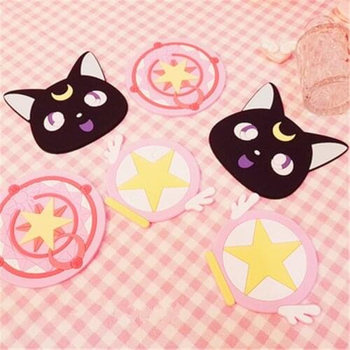 Coaster Card Captor Cup Mat Tsukino Usagi Coaster Insulation Pads Anime Adult Cosplay Girl Christmas Gift