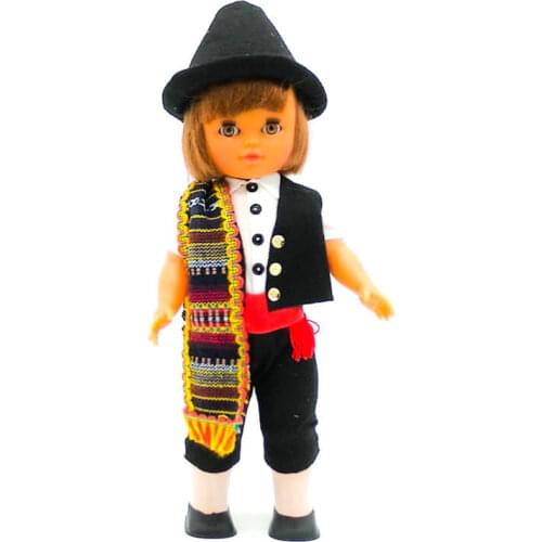 Doll 35 cm Folk craft dress regional typical Aviles abalone Avila. Made in Spain. Similar Nancy