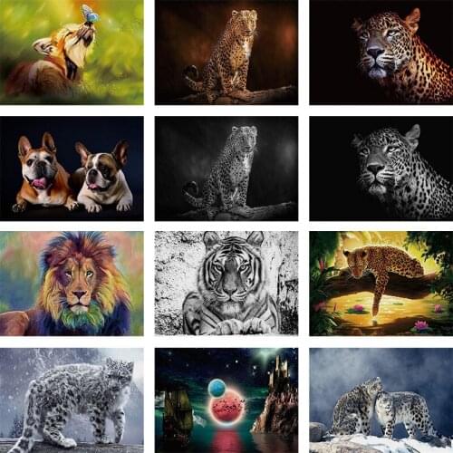 Leopard Diamond Painting 5D DIY Full Mosaic Animal Diamond Embroidery Cross Stitch Rhinestone Handmade Painting Decor