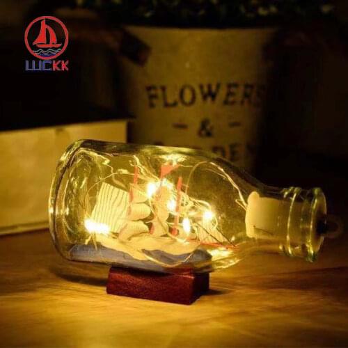 LUCKK Sailboat Model Glass Bottle Building Sailing Ship Model Diy Toys Collectible Display Set Model Ship Toys Gift For Kids