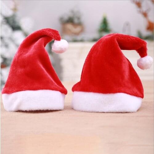 WZCX Fashion Cosplay Red Pompom Unisex Simple Christmas Hat Tide Casual Party Splice Child Adult Gift Beanie