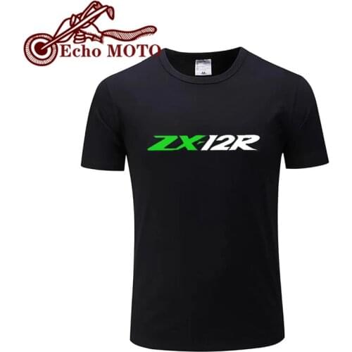 For KAWASAKI ZX12R ZX-12R T Shirt Men New LOGO T-shirt 100% Cotton Summer Short Sleeve Round Neck Tees Male