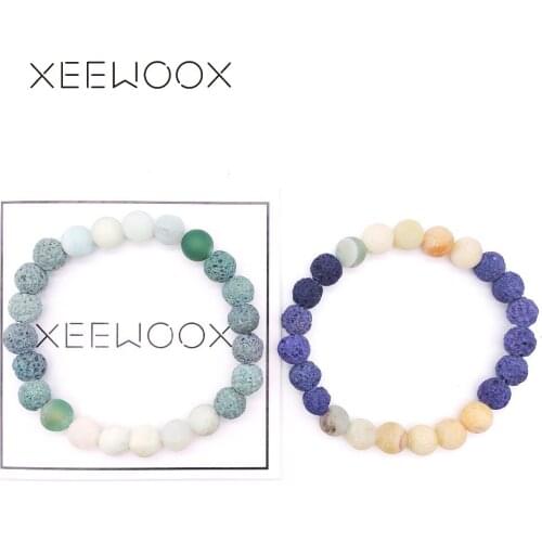 2019 New Couple Bead Bracelet Candy Color Natural Stone Bracelet For Women Man Beads Jewelry Boho Friendship Cuff Charm Gift