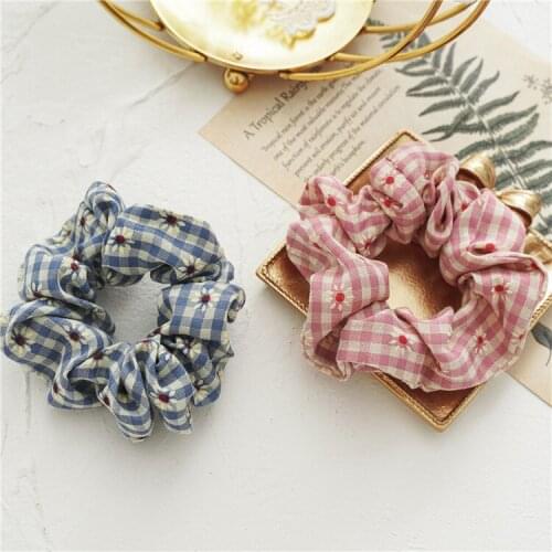 New cross silk ladyFashion Rope headdress Flower Rubber Bands Small Adorn Article Girls pure color hair adorn