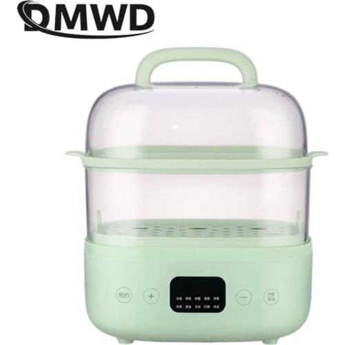 6L Food steamer 2 layers removable 10 Hours Reservation Food warmer Reheat Automatic Insulation Washable Base steam pot Cookware