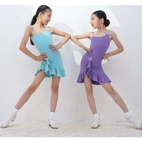 Latin Dance Dress Girls Stage Costume Practice Wear Salsa Dresses Tango Dancewear Tap Dancing Outfits Designer Clothes JL3280