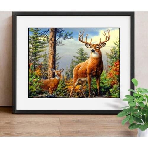 Full Square Diamond Painting Deer Decoration Home Animal Picture Of Rhinestone Diamond Embroidery Handmade Gift Art Craft