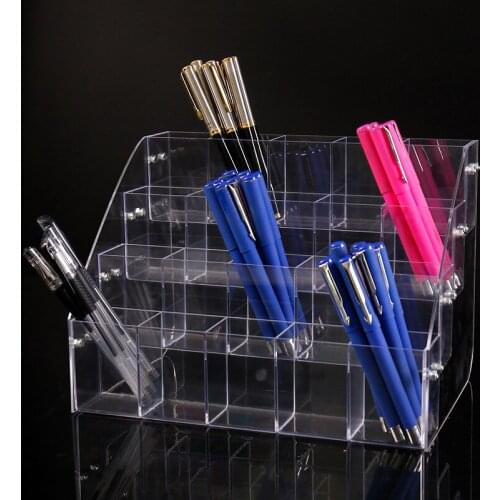 Clear Acrylic Multifunction Office Organizer Desktop Pen Pencil Stationery Holder Eyebrow Pencil Holder Nail Polish Rack Display