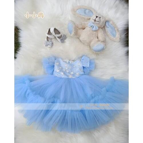 Puffy Girls Dresses Kids Princess Dress Kids First Communion Dresses Birthday Party Dress Flower Girls Dress