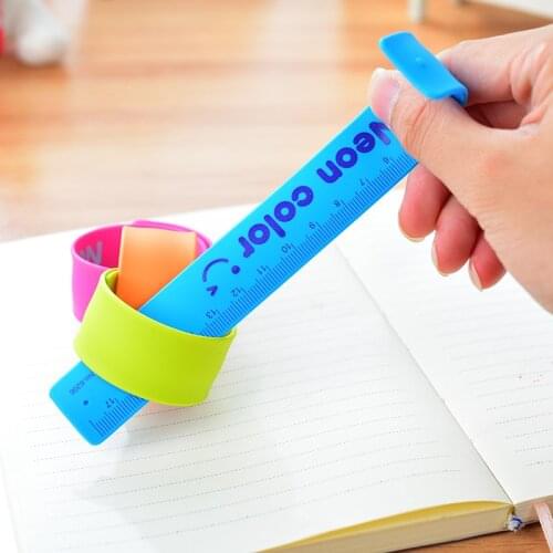1pc Silicone w15 w54 Portable Slap Bracelet Creative Student Supply Drawing Painting w51 Cute Soft Ruler