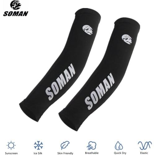 SOMAN Motorcycle Arm Sleeve Sunscreen Ice Silk Cycling Arm Sleeve Quick Dry UV Resistant Outdoor Sports Sleeves for Riding