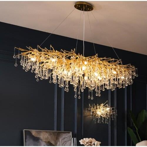 Modern Luxury Crystal LED Chandelier Lighting Decoration LOFT Villa Kitchen Lamp Dining Living Room Hotel Hall Art Indoor Lights