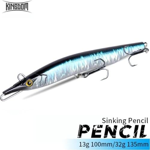 KINGDOM Sinking Pencil 13g 100mm 32g 135mm Pike Fishing Lure Artificial Bait Hard Lure For Fishing Fish Goods Tackle Bait Lures