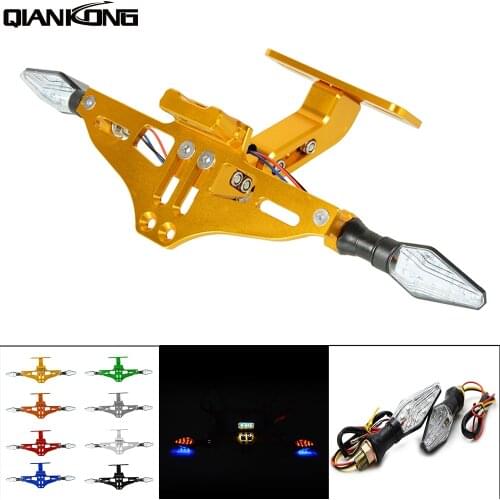 Universal CNC Motorcycle Adjustable Angle Aluminum License Number Plate Frame For Suzuki GSR600 GSR 750 2011 2012 2013 2014 2016