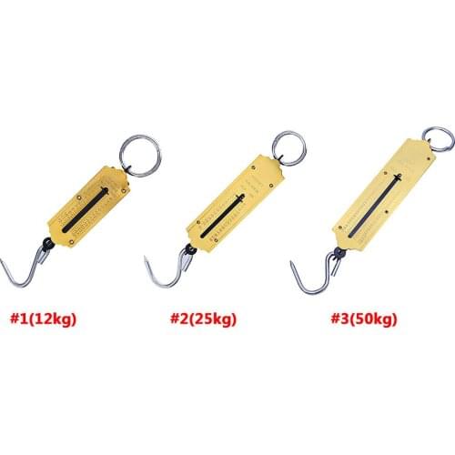 12/25/50kg Spring Mechanical Scale Home Hanging Kitchen Hand-Held Scale Portable Luggage Scale Metal Spring Balance Hook Scale