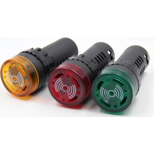 Panel Mount colorful AD16-22SM 12V 24V 220V 22mm Flash Signal Light LED Active Buzzer Beep Alarm Indicator lamp Red Green Yellow