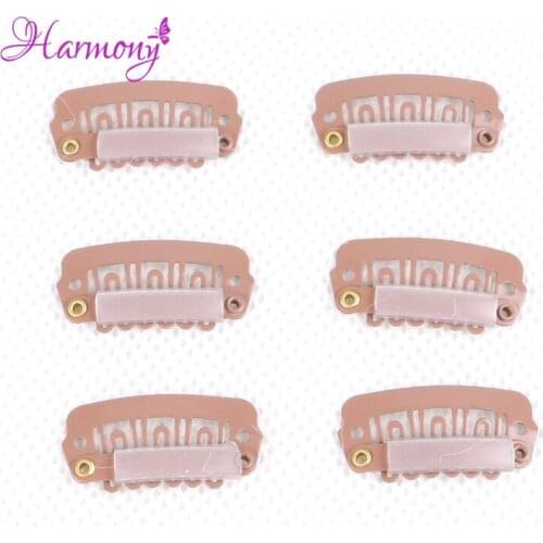 Harmony Plus Hair100pcs 2.3cm 6 Teeth Snap Clips For Hair Extensions U Shape Wig Clips tool 6 Colors Available