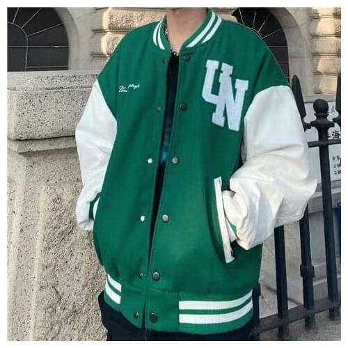 2021 New Temperament Retro Stitching Eagle hip-hop Embroidery Baseball Jacket Women Street Style Loose Baseball Uniform coat