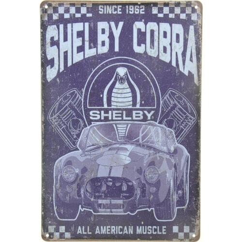 Shelby Cobra Vintage Metal Tin Signs Rustic Pin Up Poster Plaque Pub Wall Decor