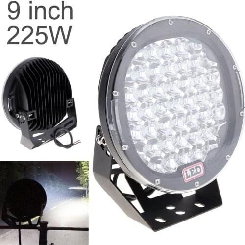 1PC 9 Inch Round 225W 45X LED Car Work Light Spot Light Flood Light Car Driving Lights 6500K 22599LM for Offroad SUV ATV Truck
