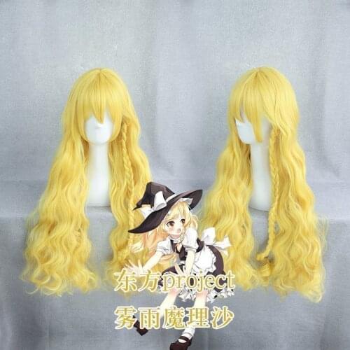 1pcs Cute Kirisame Marisa Long Wig Anime Touhou Project Princess Synthetic Hair Cosplay Prop Decor for Women Girl Christmas Gift
