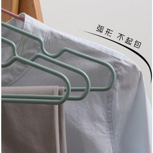 10pcs/lot Non-slip Clothes Wire Hangers with Plastic Coating in Assorted Colors Seamless Metal Coat Hanger Adult Pants Rack