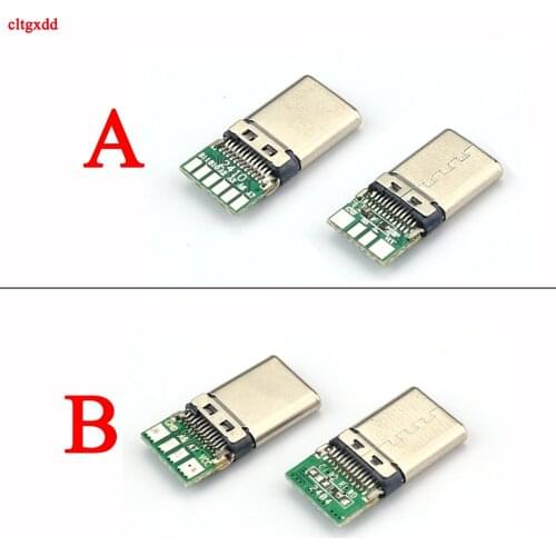 10pcs/Lot Type C USB 3.1 Connector 12PIN Fast Charging Male Socket Plug To Solder Wire & Cable PCB Board Module 56K Resistor