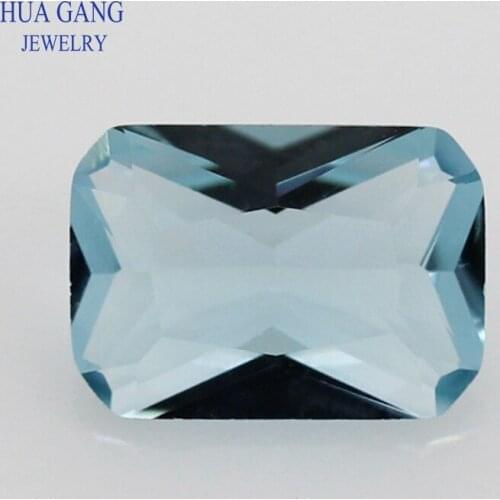 106# Blue Color Glass Gems Octangle Shape Cut Loose Glass Beads Synthetic Gems For Jewelry Size 3x5~10x14mm Free Shipping