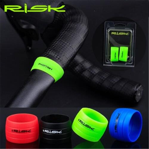 2pcs Risk Silicone Bicycle Handlebar Ends Plug Rings MTB Road Bike Anti-Skip Water-proof Tape Handlebar Plugs Cycling Bar Covers